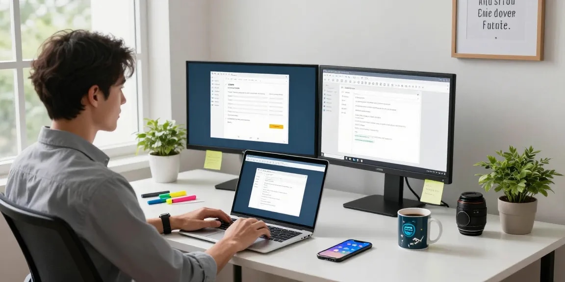 WPS Download page open on laptop in modern home office with productivity tools.