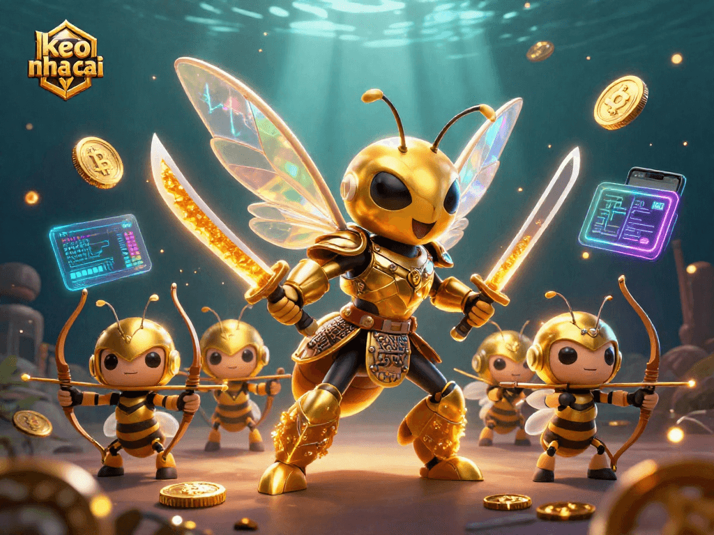 Experience excitement with "keo nha cai" in a vibrant 3D illustration showcasing dynamic betting elements.