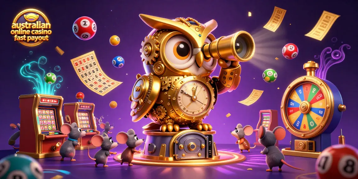 Experience fast payouts at an Australian online casino with this vibrant 3D casino illustration.