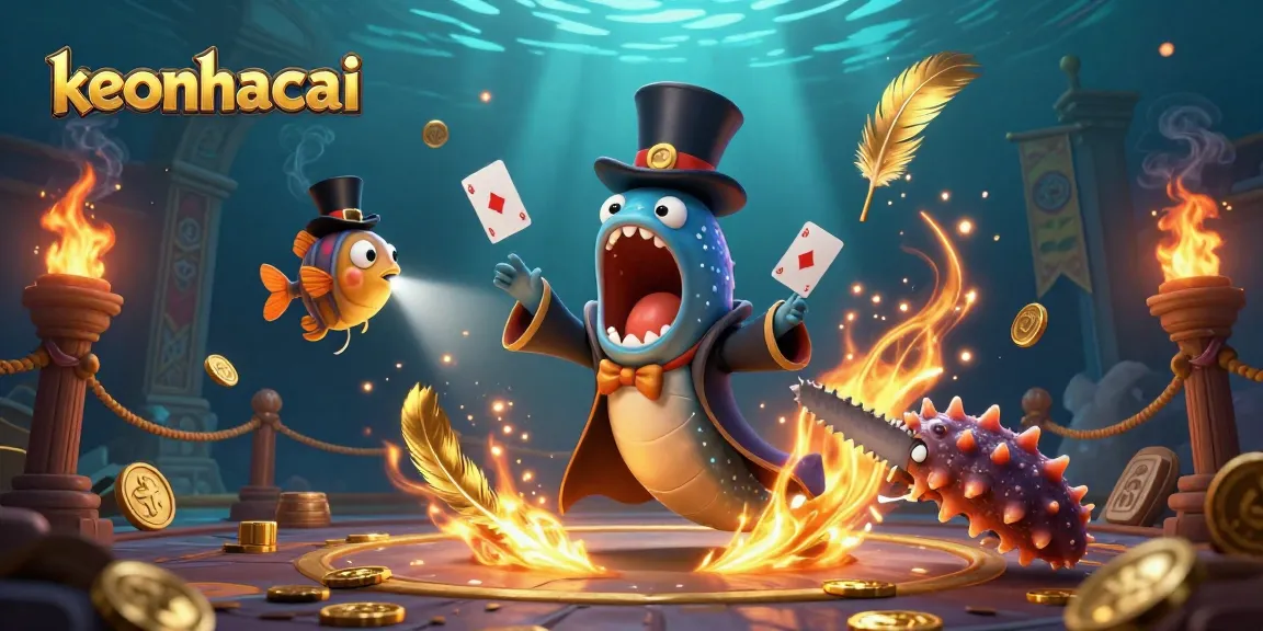 Experience keonhacai's dynamic magic performance with glowing elements in this vibrant 3D scene.