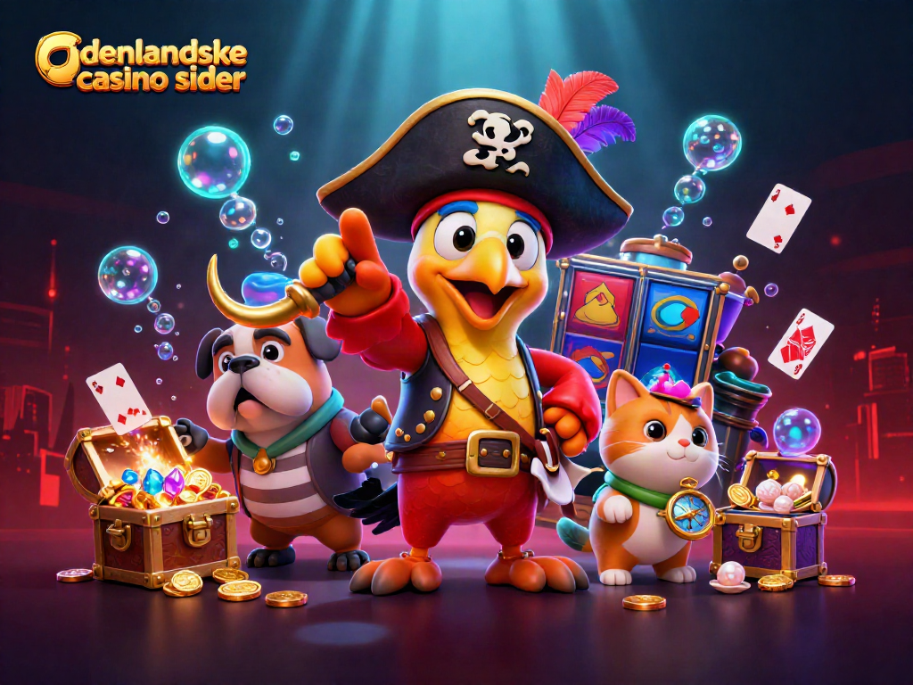 Experience the vibrant world of udenlandske casino sider with colorful characters and dynamic game elements.